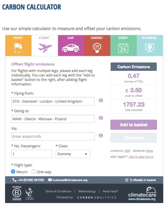 carbon care carbon calculator